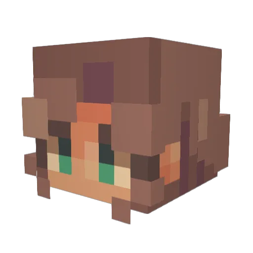 Oxmiby Minecraft avatar head, 3D render