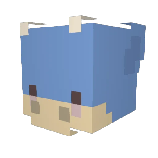OxyCreep Minecraft avatar head, 3D render