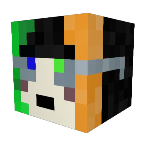 Oxyphara Minecraft avatar head, 3D render