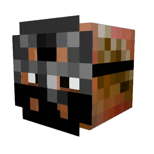Oyabung Minecraft avatar head, 3D render