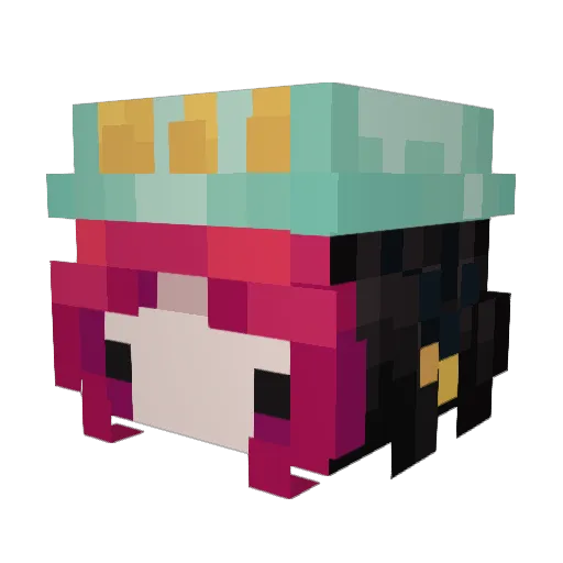 OyasumiLiv Minecraft avatar head, 3D render