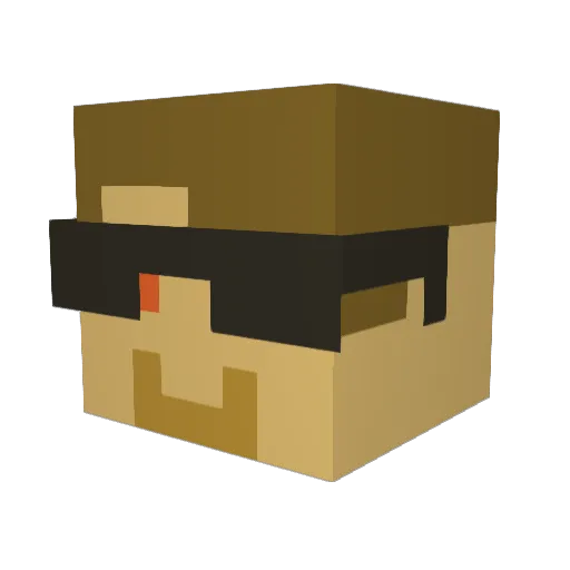 Oyeresu Minecraft avatar head, 3D render