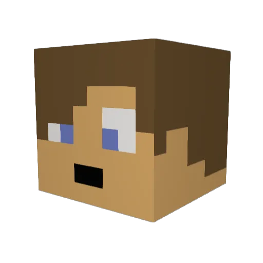 OzDH Minecraft avatar head, 3D render