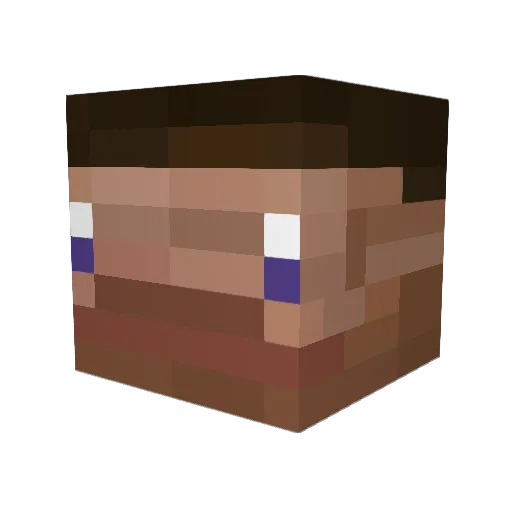 OzN_ Minecraft avatar head, 3D render