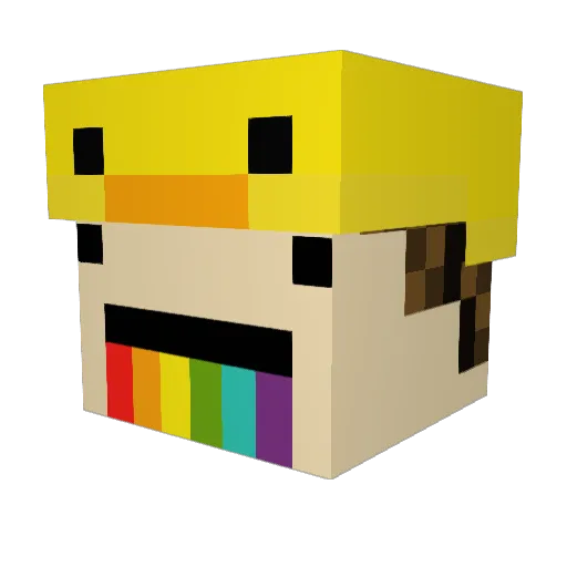 Ozeec Minecraft avatar head, 3D render