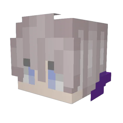 Oziika Minecraft avatar head, 3D render