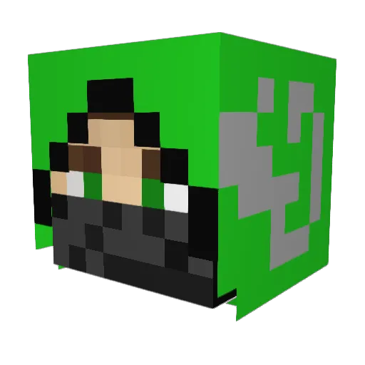 Ozminer2 Minecraft avatar head, 3D render