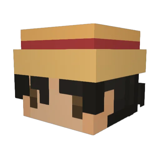 Ozodos Minecraft avatar head, 3D render