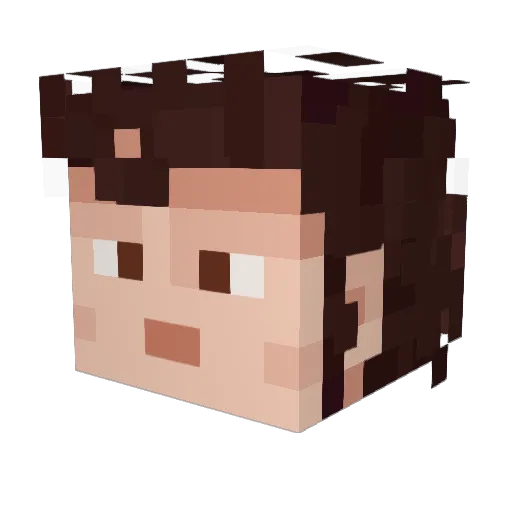 Ozzelote Minecraft avatar head, 3D render