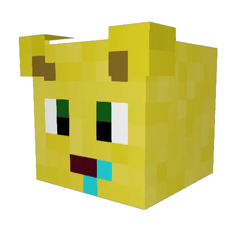 P000BEAR Minecraft avatar head, 3D render