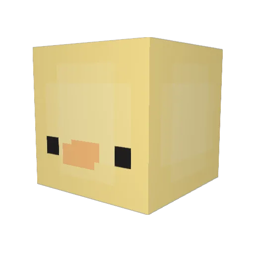 P00DING Minecraft avatar head, 3D render