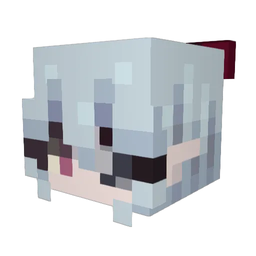 P00W3R Minecraft avatar head, 3D render