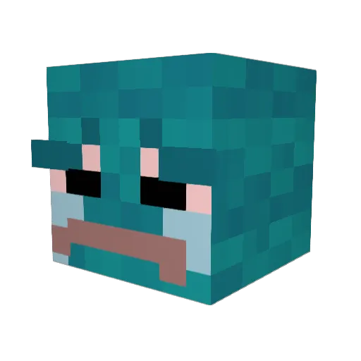 P0L10 Minecraft avatar head, 3D render