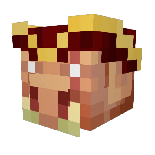 P0LiG0N Minecraft avatar head, 3D render