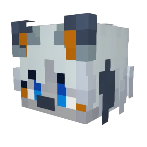 P0N3X Minecraft avatar head, 3D render