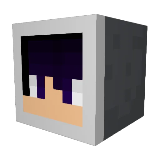 P0NEY Minecraft avatar head, 3D render