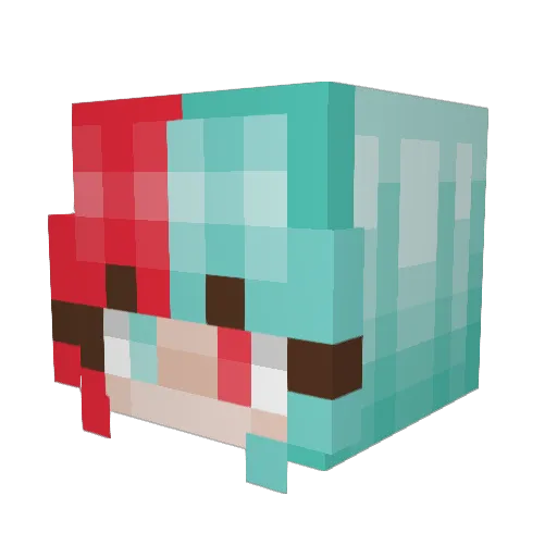 P0PC0RNN Minecraft avatar head, 3D render