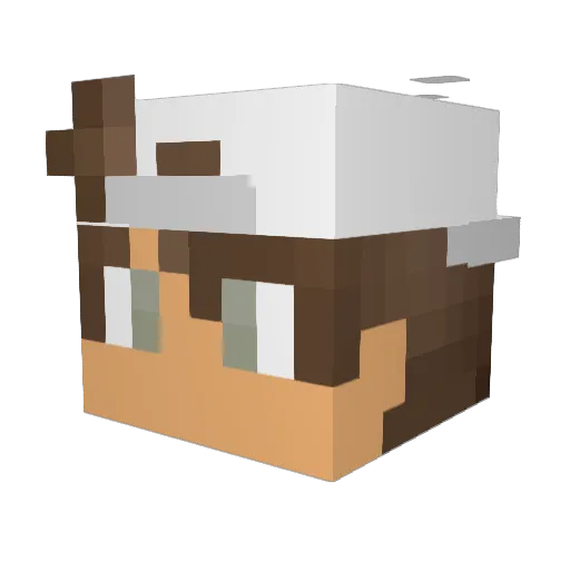 P0RII Minecraft avatar head, 3D render