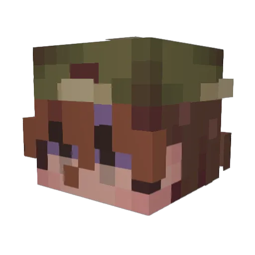 P0RPL3_K1TTY_13 Minecraft avatar head, 3D render