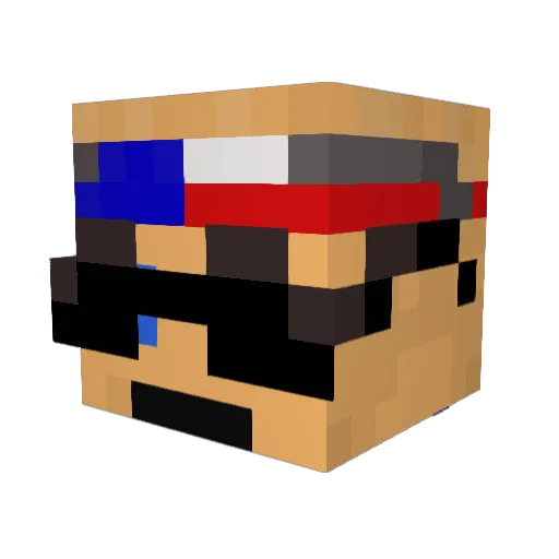 P0TU5 Minecraft avatar head, 3D render