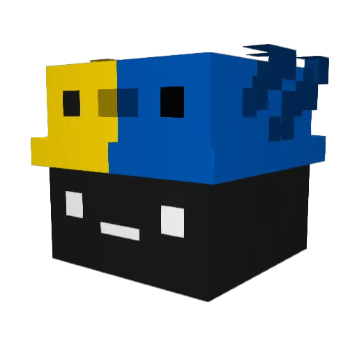 P0ckerchop Minecraft avatar head, 3D render