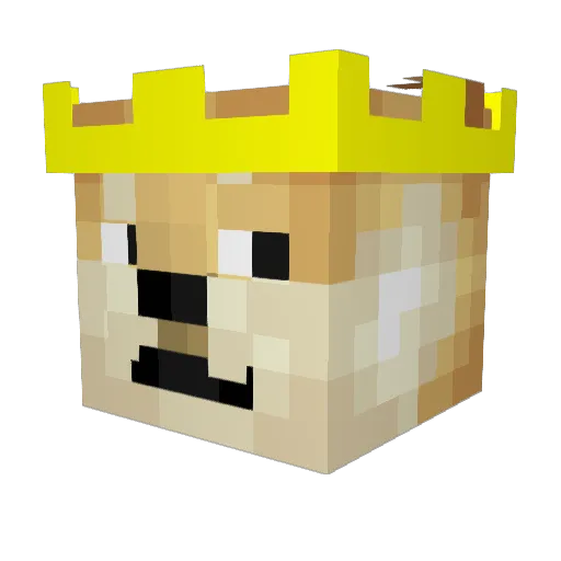 P0geD0ge Minecraft avatar head, 3D render