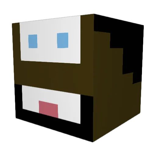 P0hhh Minecraft avatar head, 3D render