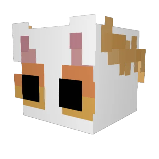 P0luw Minecraft avatar head, 3D render