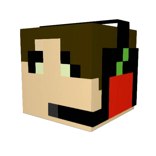 P0mman Minecraft avatar head, 3D render