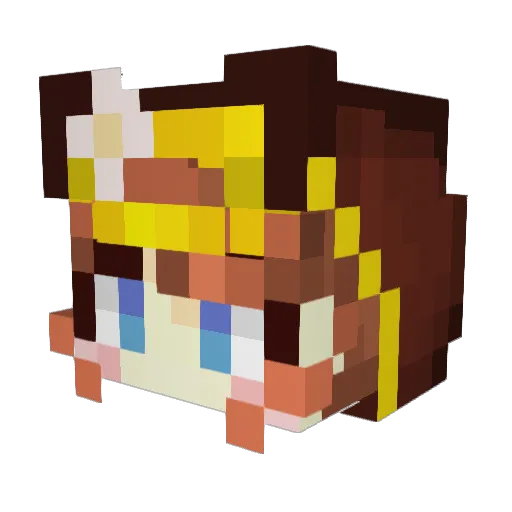 P0p_c0rn Minecraft avatar head, 3D render