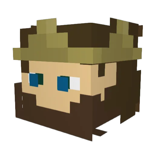 P0sa Minecraft avatar head, 3D render