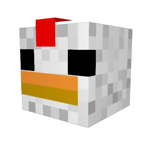 P0werch1cken Minecraft avatar head, 3D render