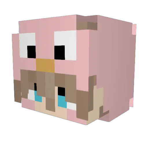 P0xxiee Minecraft avatar head, 3D render