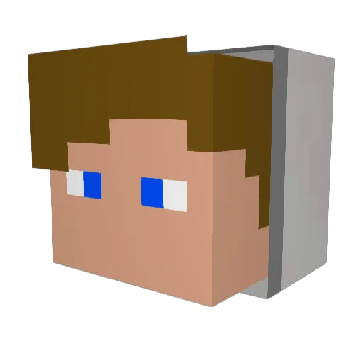 P0zych Minecraft avatar head, 3D render