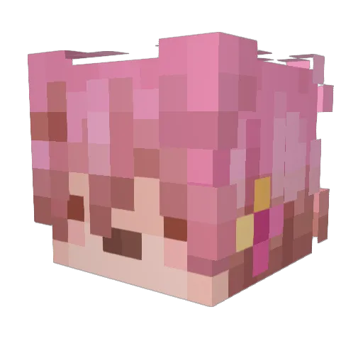 P1NKSY Minecraft avatar head, 3D render