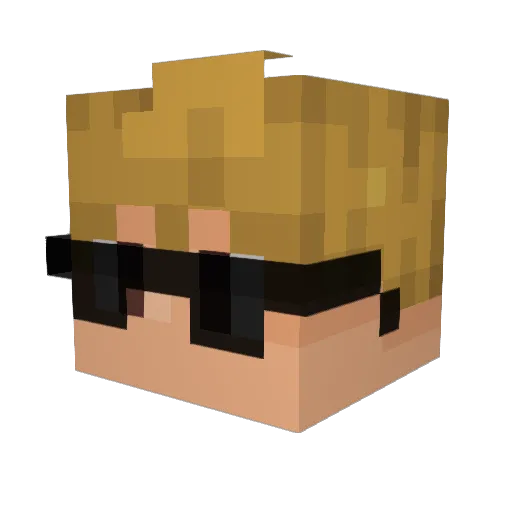 P1a_ Minecraft avatar head, 3D render