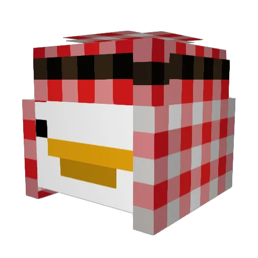 P1ckleChin Minecraft avatar head, 3D render