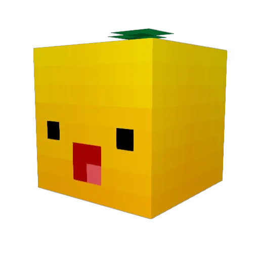 P1neappleSoup Minecraft avatar head, 3D render