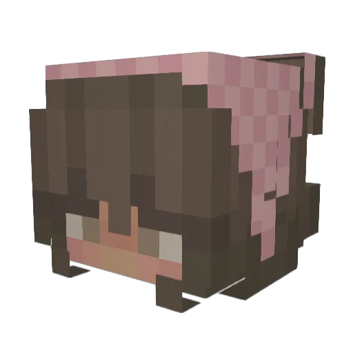 P1nkLady Minecraft avatar head, 3D render