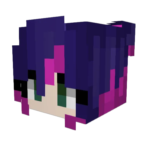 P1nkcat_ Minecraft avatar head, 3D render