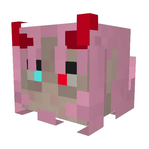 P1nkerbell Minecraft avatar head, 3D render