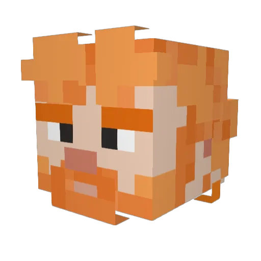 P1ombir Minecraft avatar head, 3D render
