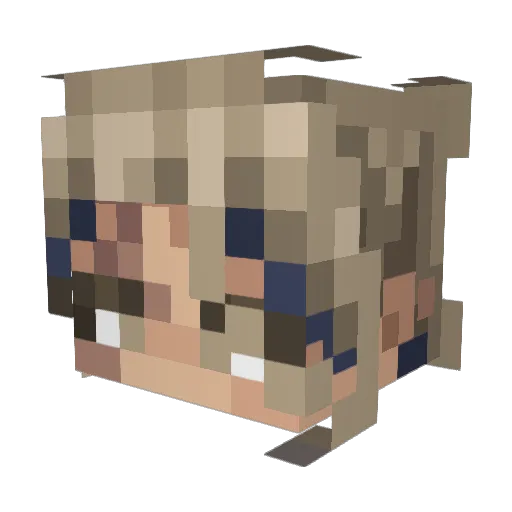 P1xel_07 Minecraft avatar head, 3D render