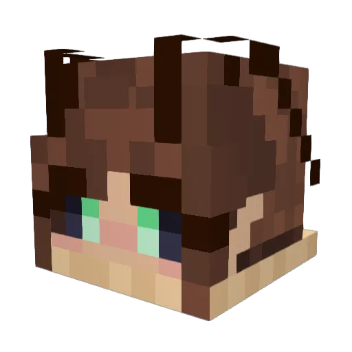 P1xel_Ghost Minecraft avatar head, 3D render