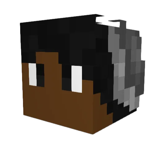 P2Rking Minecraft avatar head, 3D render