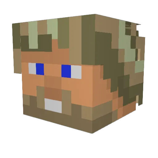 P33vo Minecraft avatar head, 3D render