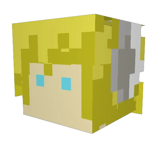P3ACHYP00 Minecraft avatar head, 3D render