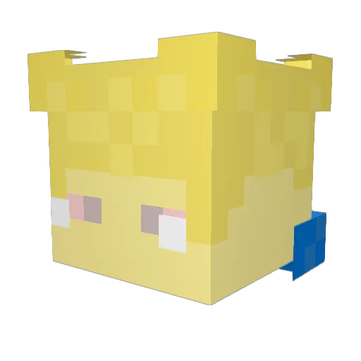P3MP4K Minecraft avatar head, 3D render