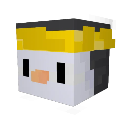 P3NGUIN Minecraft avatar head, 3D render