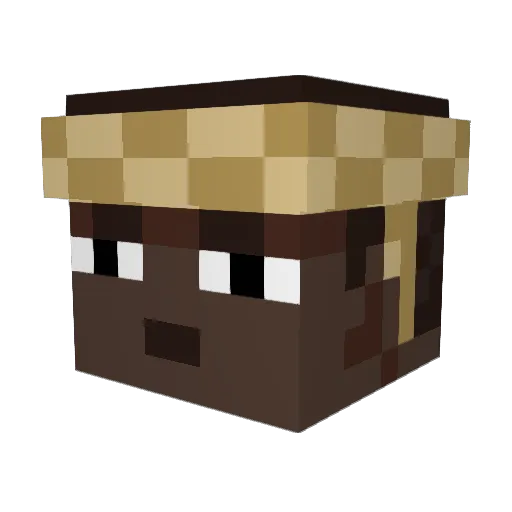 P3qK Minecraft avatar head, 3D render